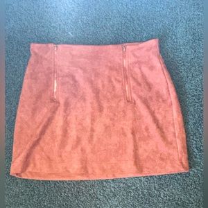 Suede Mini Bodycon Skirt